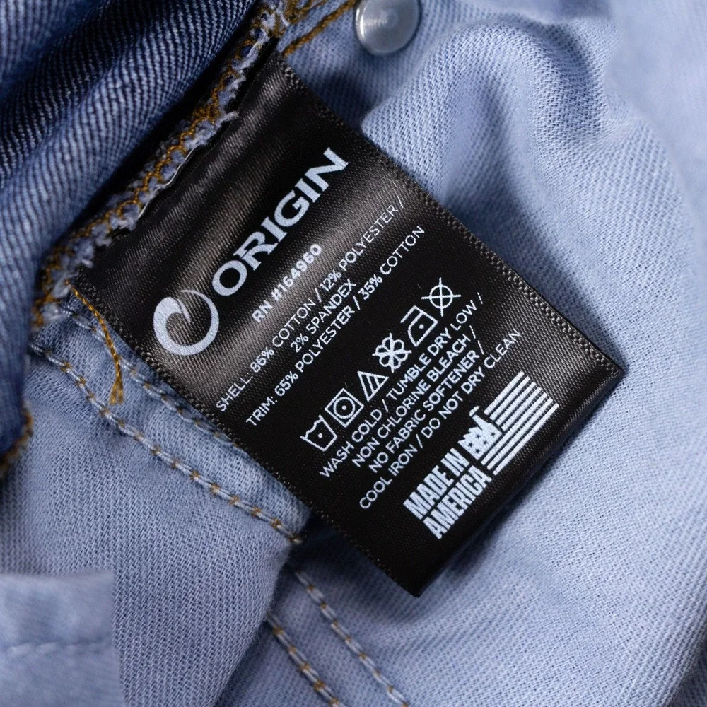 Origin‎ USA Mens 34x30 Dark Wash Denim Jeans Stretch Made in America